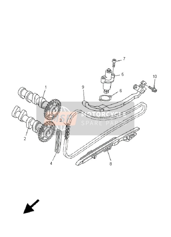 5VU121800000, Albero A Camme Scarico   XP500, Yamaha, 0